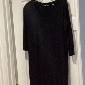 Victoria's Secret Black Sheath Dress 3/4 Sleeve Scoop Neck